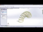 How to Create a Bent Spring, using Sweep Revolve, SolidWorks 2012, Tutorial HD