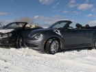 2013 VW Beetle Vs. VW Eos Convertible Snowy 0-16 MPH Mashup Review